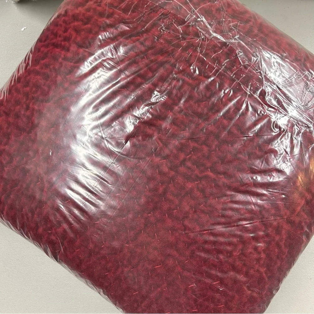 Pottery Barn Cross Stitch Velvet Quilt Ruby Red Full / Queen NEW
